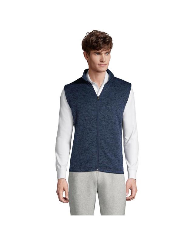 Mens Lands End Sweater Fleece Vest Med Grey Product Image