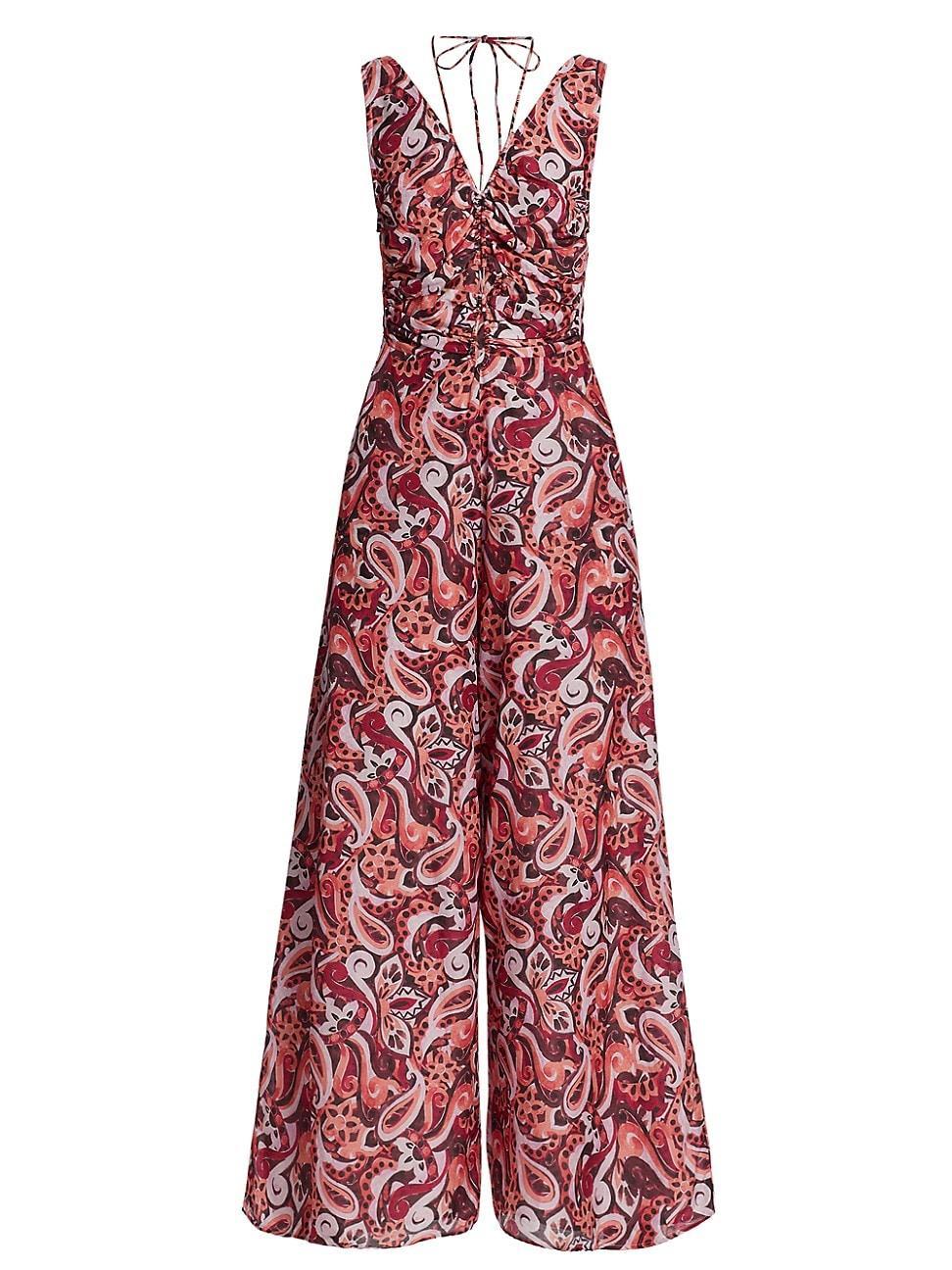 Womens Sevres Printed Silk-Blend Jumpsuit Product Image