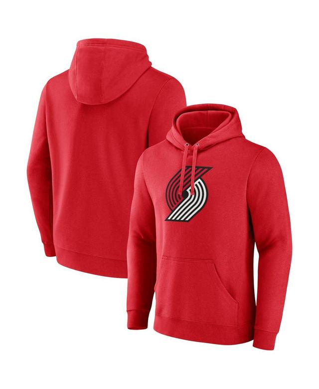 Fanatics Mens Red Portland Trail Blazers Primary Logo Pullover Hoodie Product Image