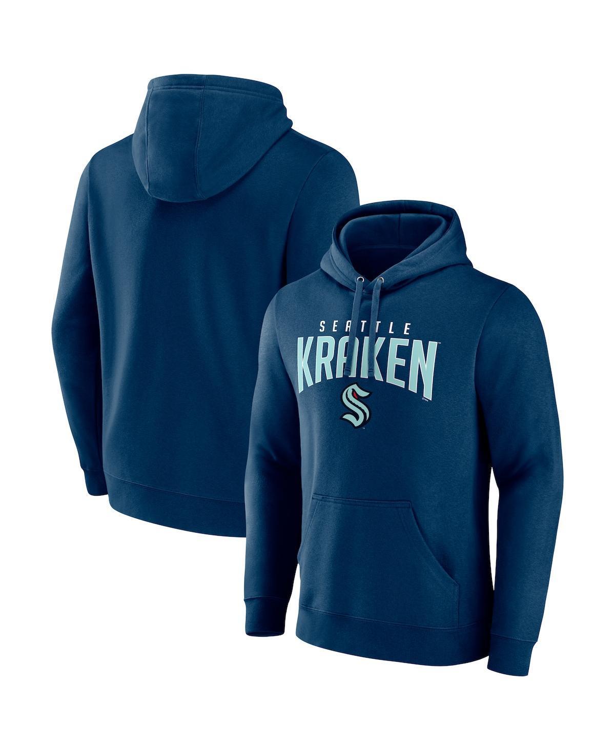 Mens Fanatics Navy Seattle Kraken Special Edition 2.0 Big and Tall Wordmark Pullover Hoodie Product Image