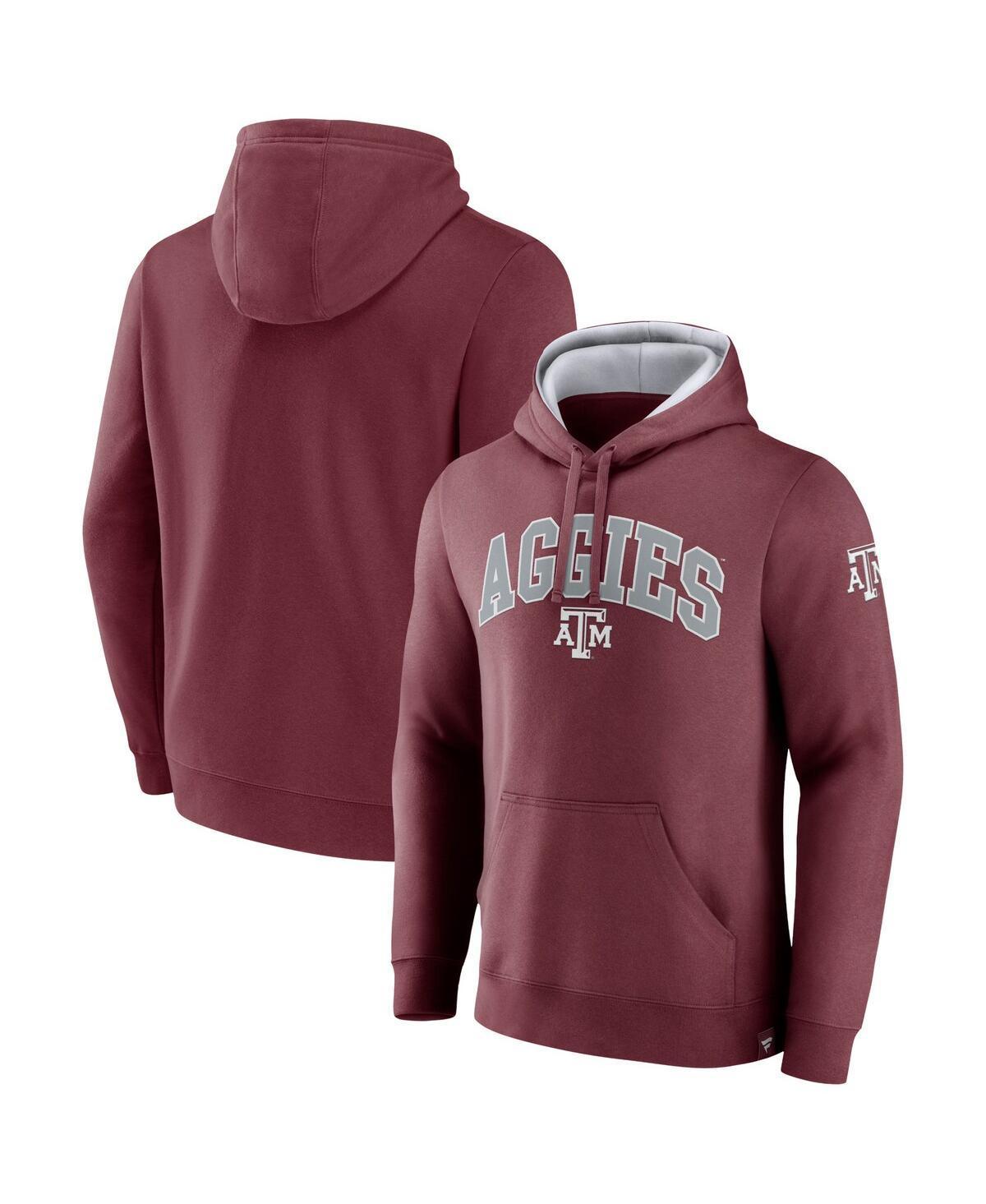 Mens Fanatics Crimson Oklahoma Sooners Arch and Logo Tackle Twill Pullover Hoodie Product Image