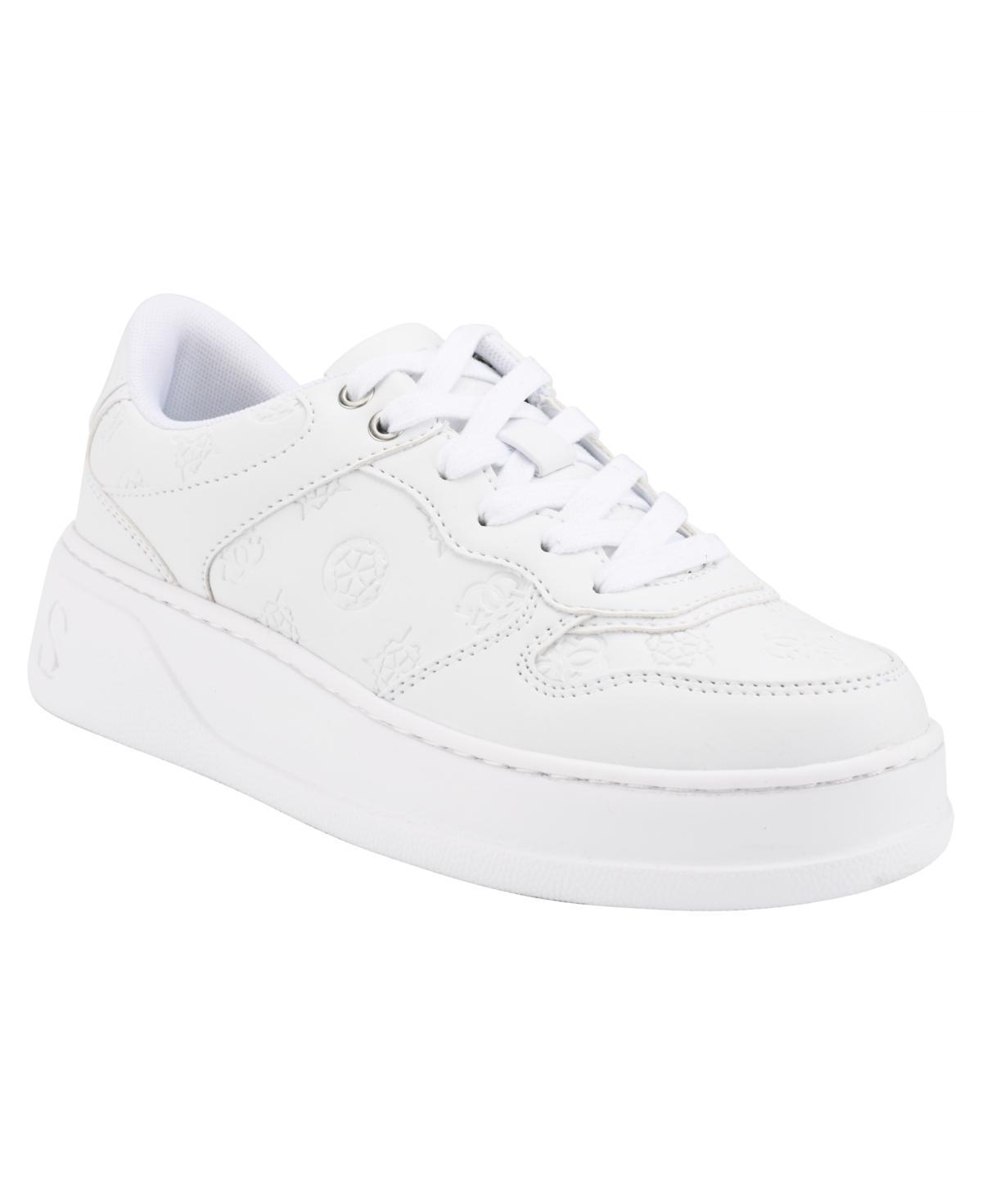 Guess Womens Cleva Lace-up Logo Platform Fashion Sneakers Product Image