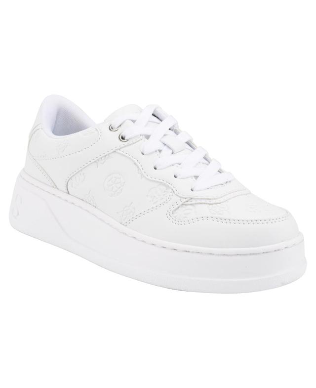 Guess Womens Cleva Lace-up Logo Platform Fashion Sneakers Product Image