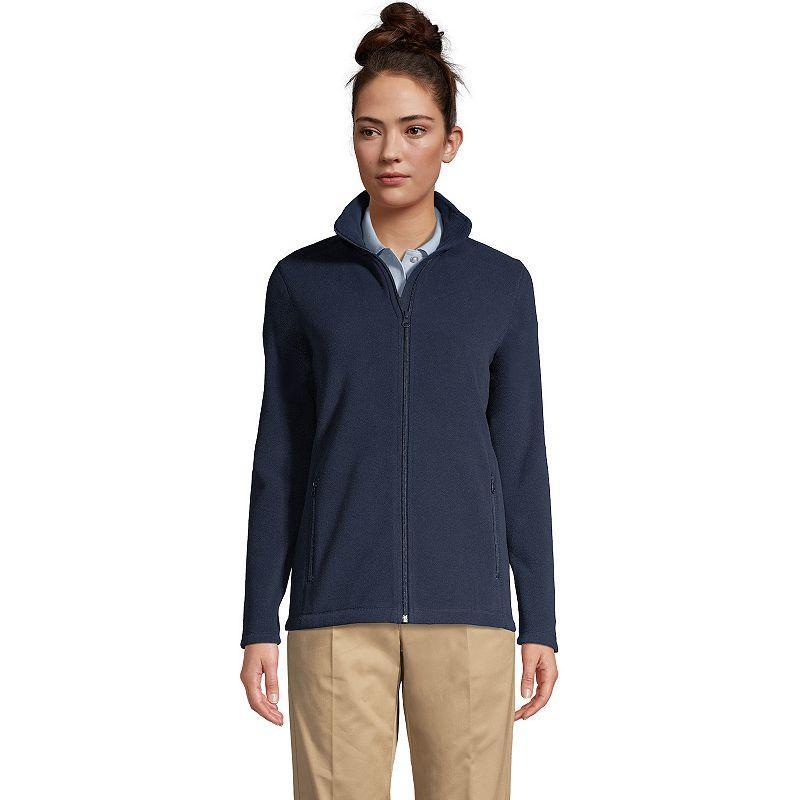 Womens Lands End Full-Zip Long Sleeve Fleece Jacket Dark Red Product Image