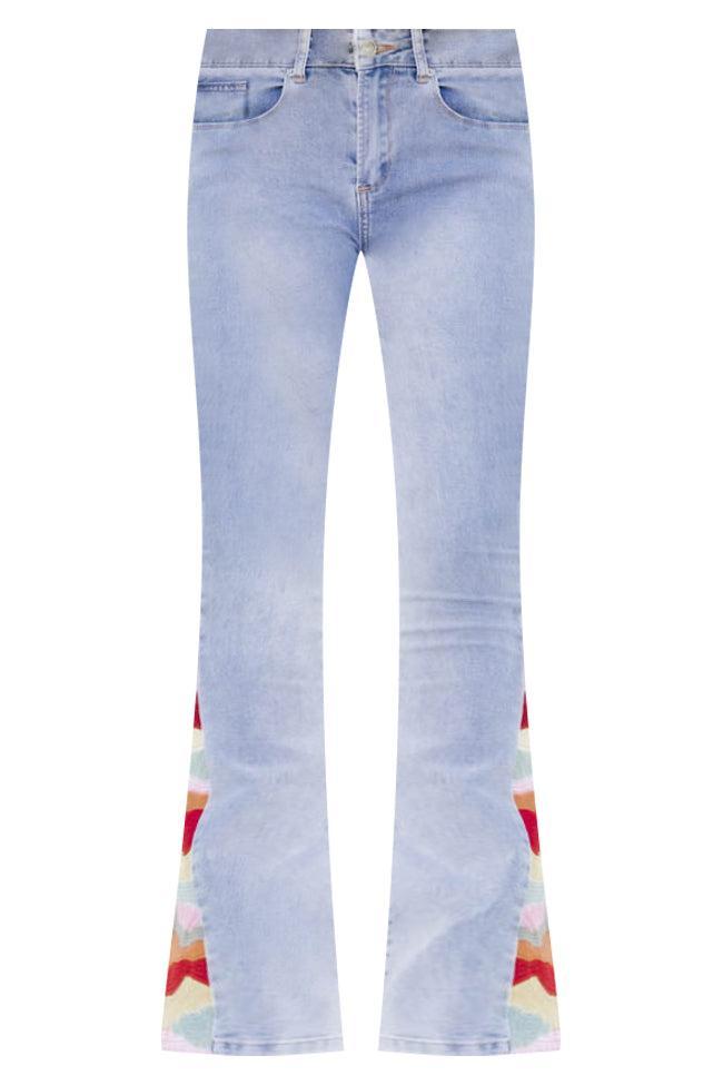 Cherish The Moment Embroidered Flare Jeans Product Image