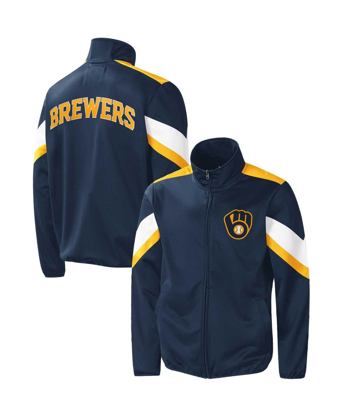 Mens G-III Sports by Carl Banks Milwaukee Brewers Earned Run Full-Zip Jacket Blue Product Image