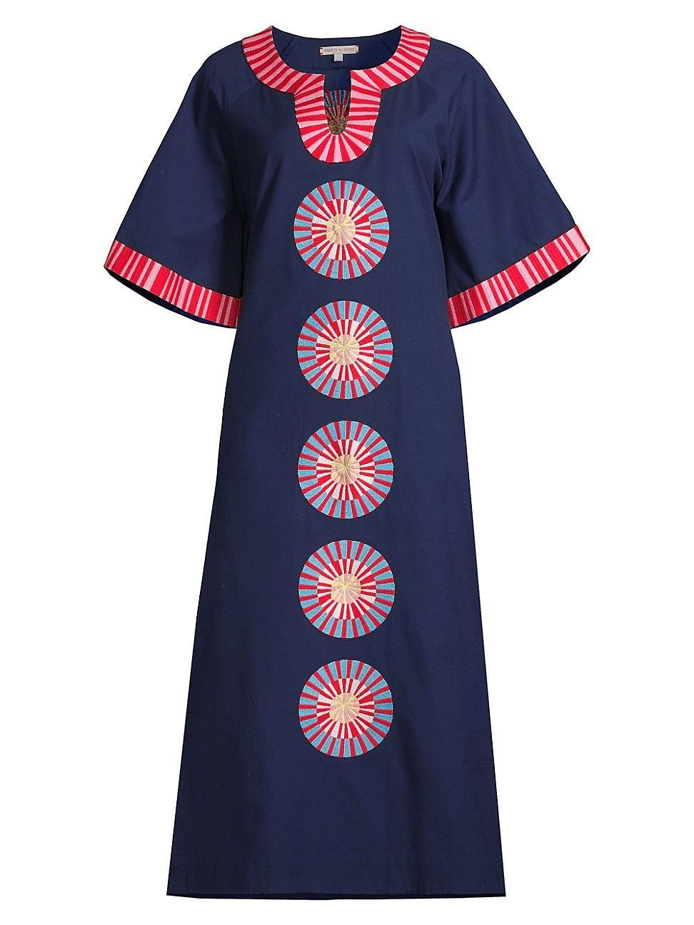 Womens Geometric Cotton-Blend Maxi Caftan Product Image