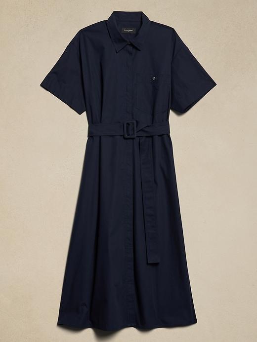 Poplin Midi Shift Shirtdress Product Image