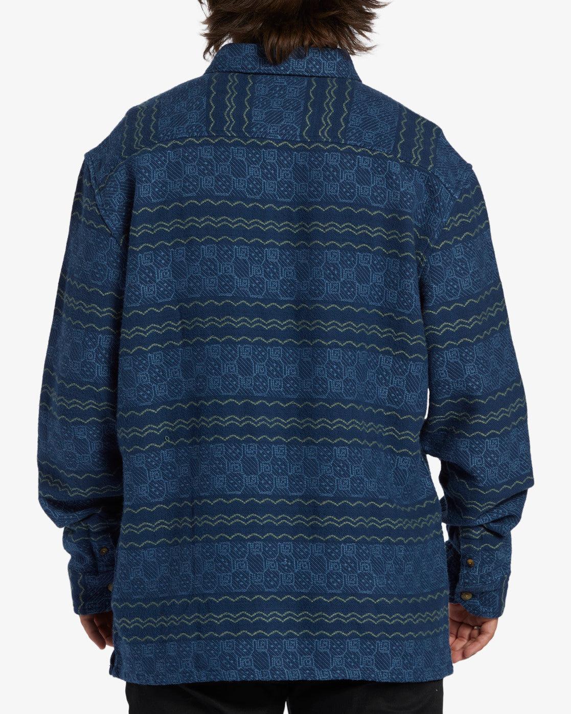 Offshore Jacquard Flannel Long Sleeve Shirt - Dark Blue Male Product Image