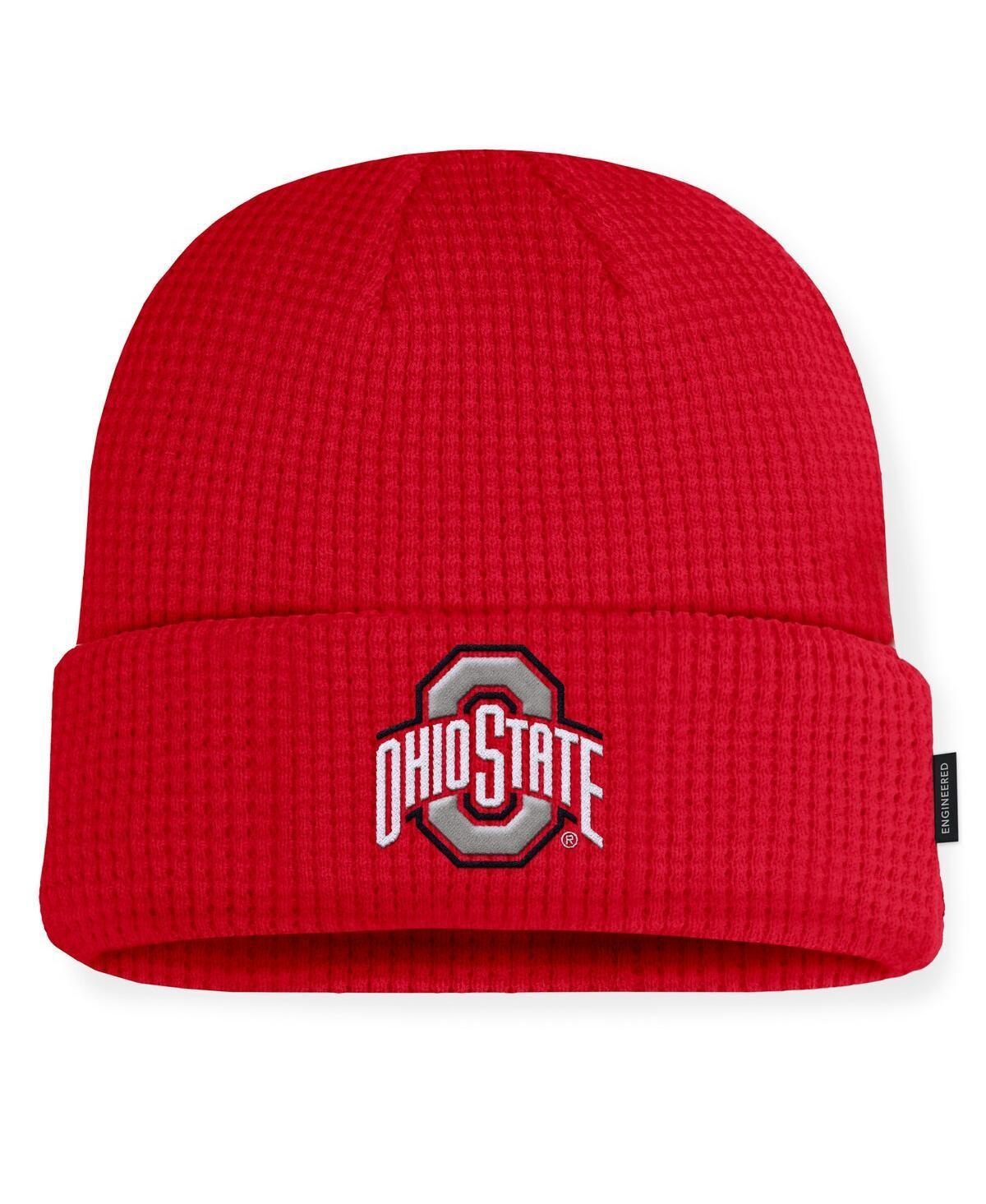 Nike Mens Scarlet Ohio State Buckeyes On-Field Terra Waffle Cuffed Knit Hat Product Image