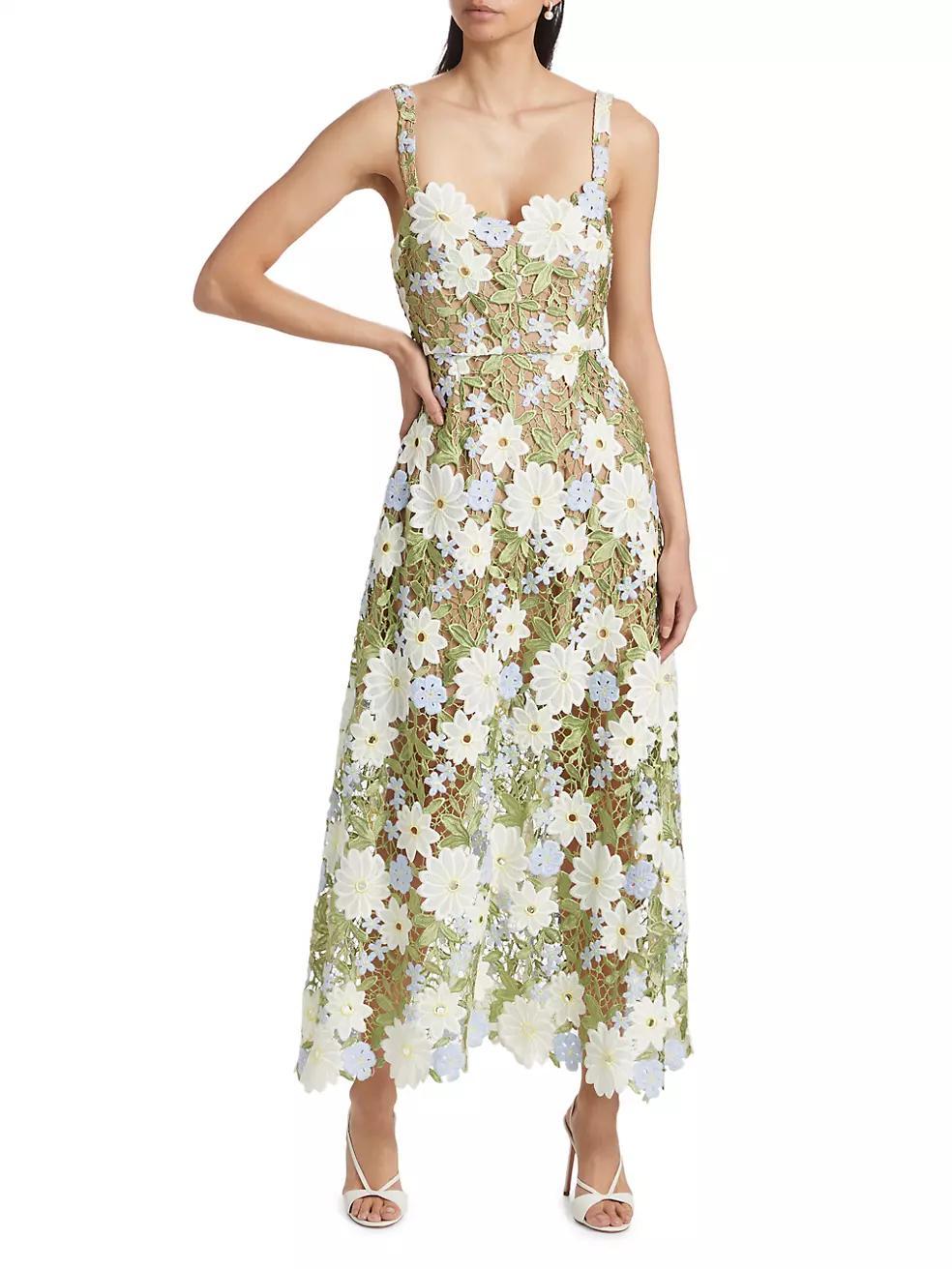 Flora Floral Lace Midi-Dress Product Image