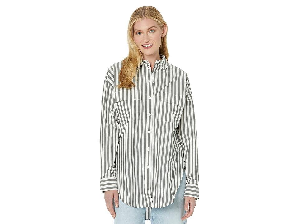 Sanctuary Poplin Tunic Dress (Optic Stripe) Women's Dress Product Image