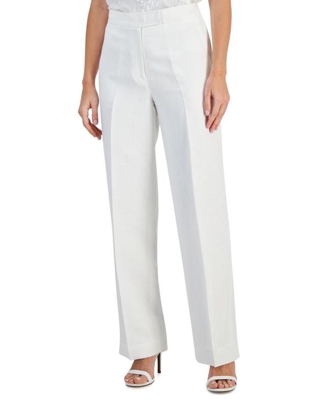 Women's Linen-Blend Wide-Leg Pants Product Image