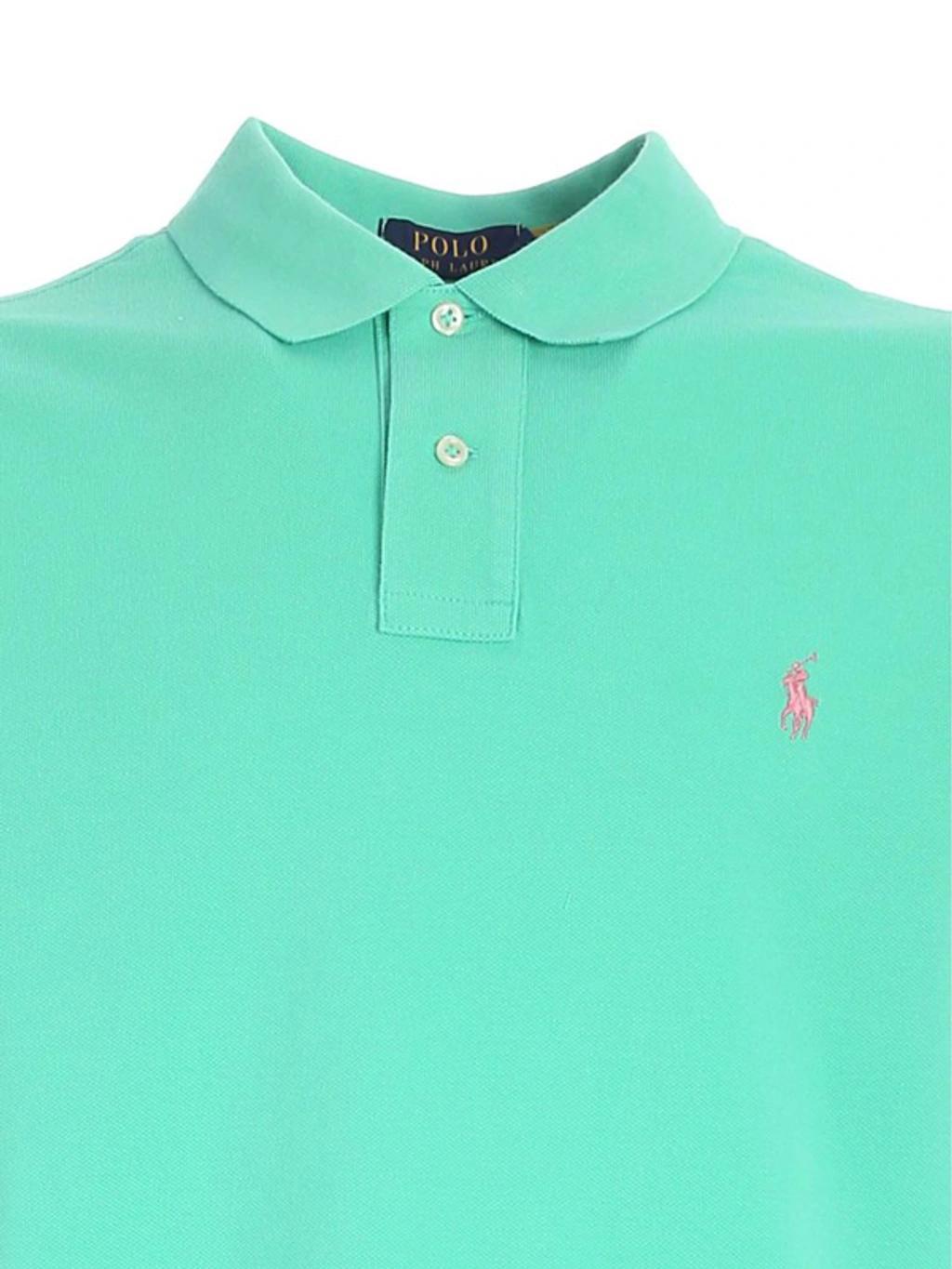 Logo Embroidered Polo Shirt In Green Product Image