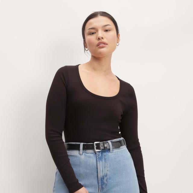 Womens Luxe Micro-Rib Long-Sleeve Scoop-Neck T-Shirt by Everlane Product Image