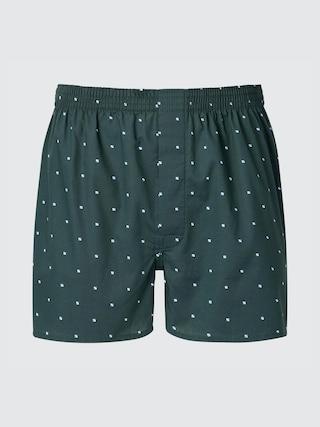 Mens Woven Printed Trunks Dark Green XL UNIQLO US Product Image