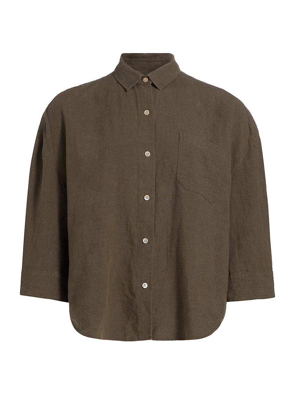 Womens Logan Linen Button-Front Shirt Product Image