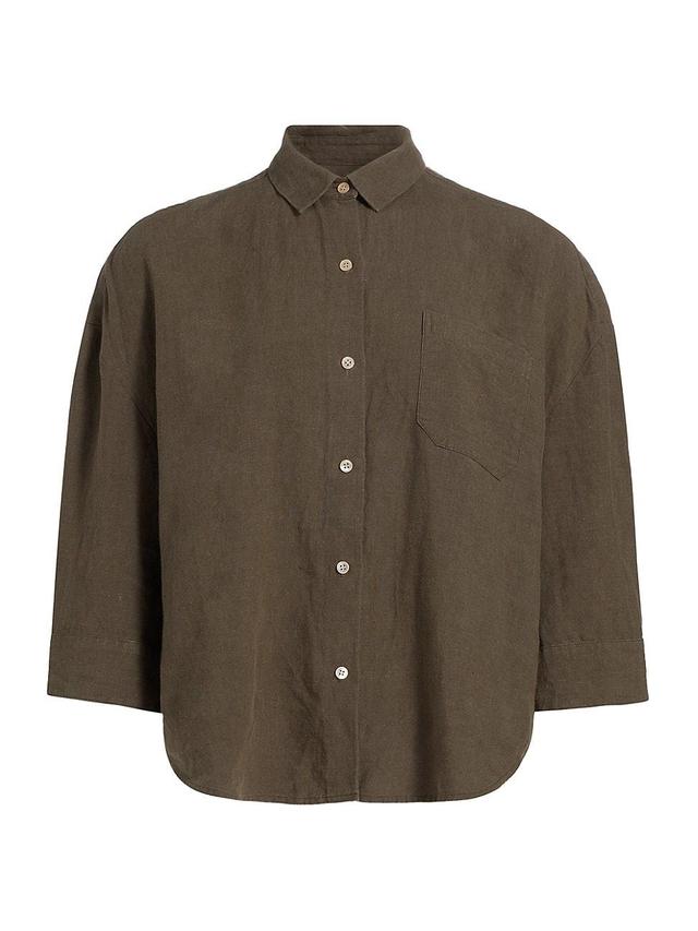 Womens Logan Linen Button-Front Shirt Product Image