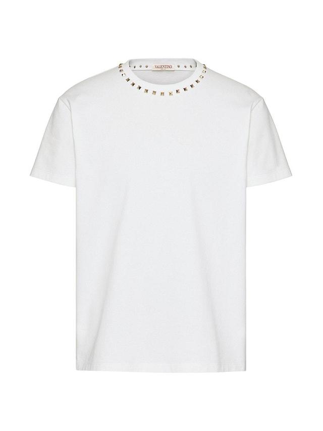 Mens Cotton Crewneck T-shirt With Untitled Studs Product Image