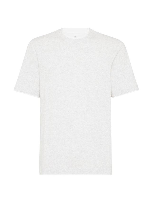 Mens Cotton Jersey Crew Neck T-Shirt With Faux Layering Product Image