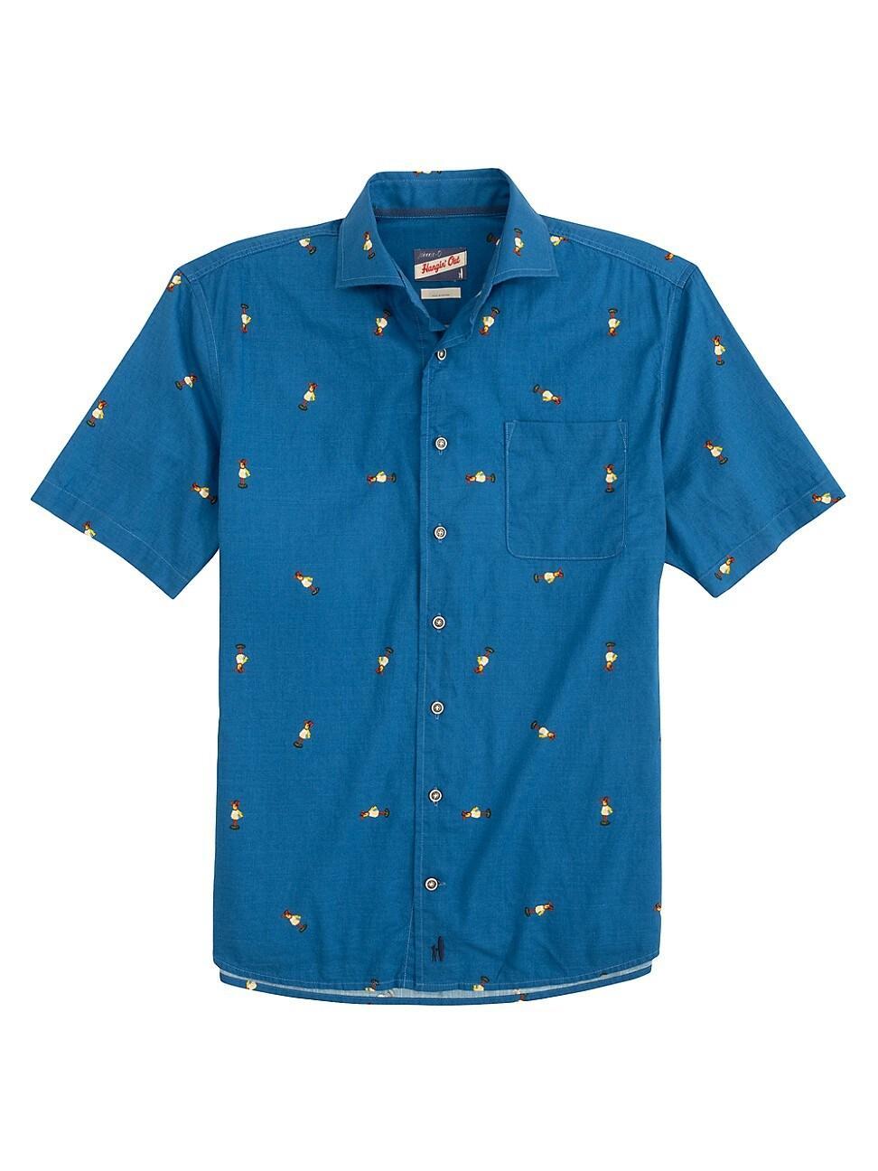 Mens Chappy Hula Embroidered Cotton-Blend Shirt Product Image