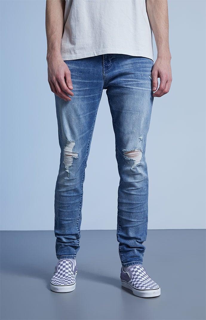 PacSun Mens Stacked Skinny Indigo Comfort Stretch Jeans Product Image