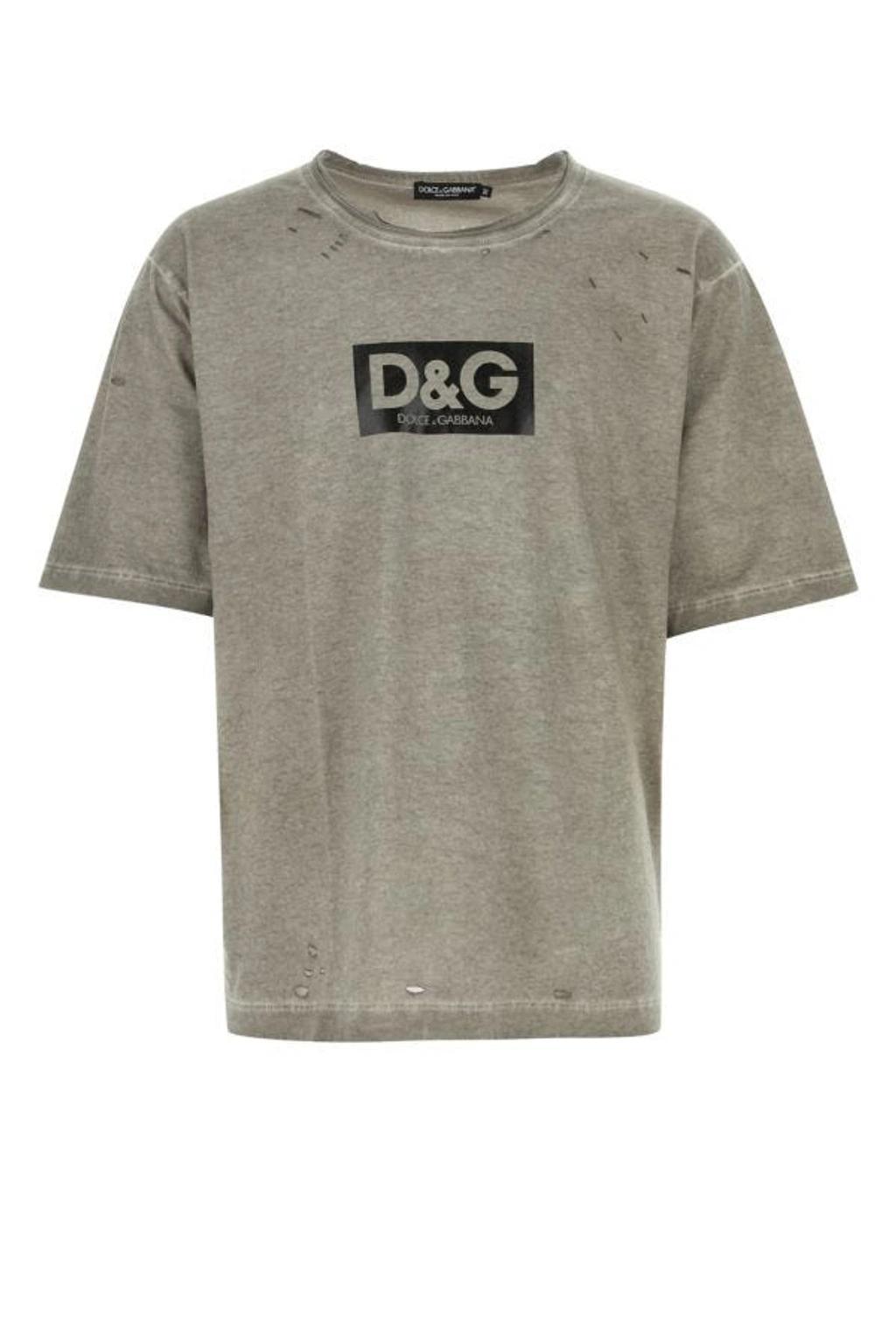 T-shirt Im Distressed-look In Gray Product Image