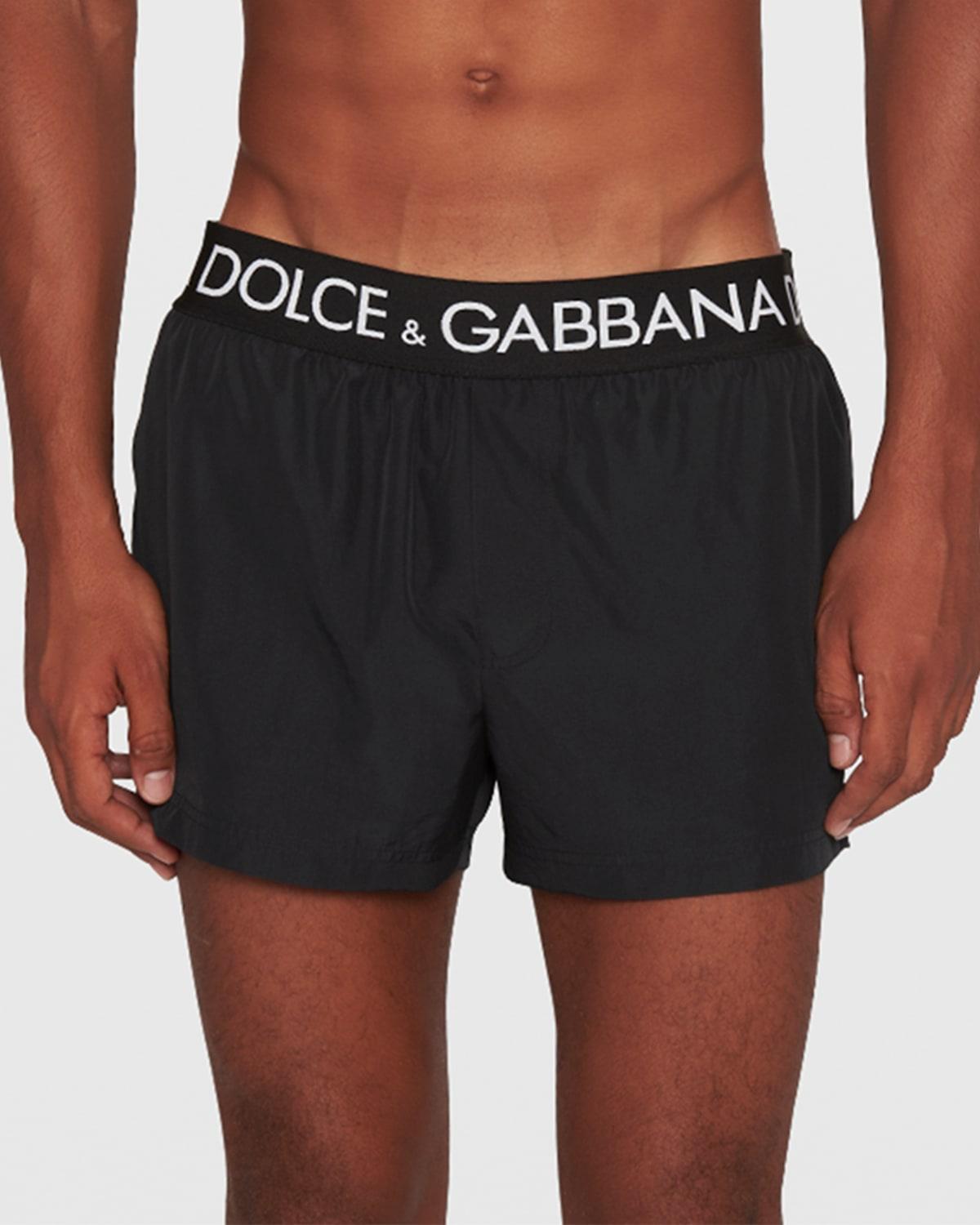 Mens Logo-Waistband Swim Shorts Product Image