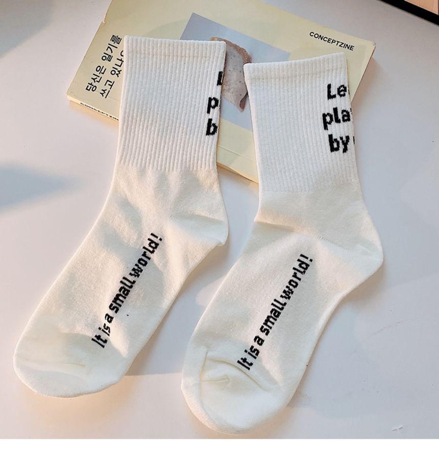 Lettering Crew Socks Product Image