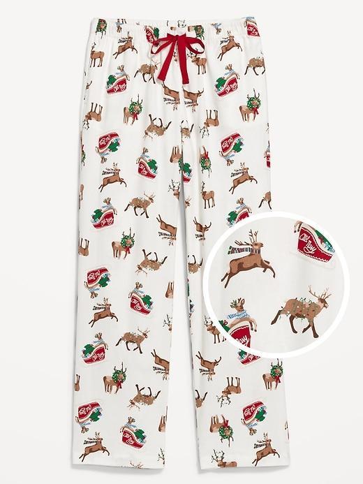 Mid-Rise Printed Flannel Pajama Pants Product Image