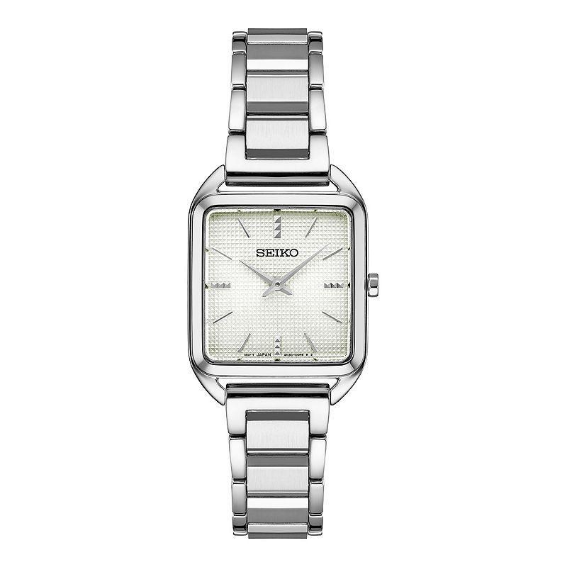 Seiko Essentials Womens Stainless Steel Rectangle Dial Bracelet Watch Green Product Image