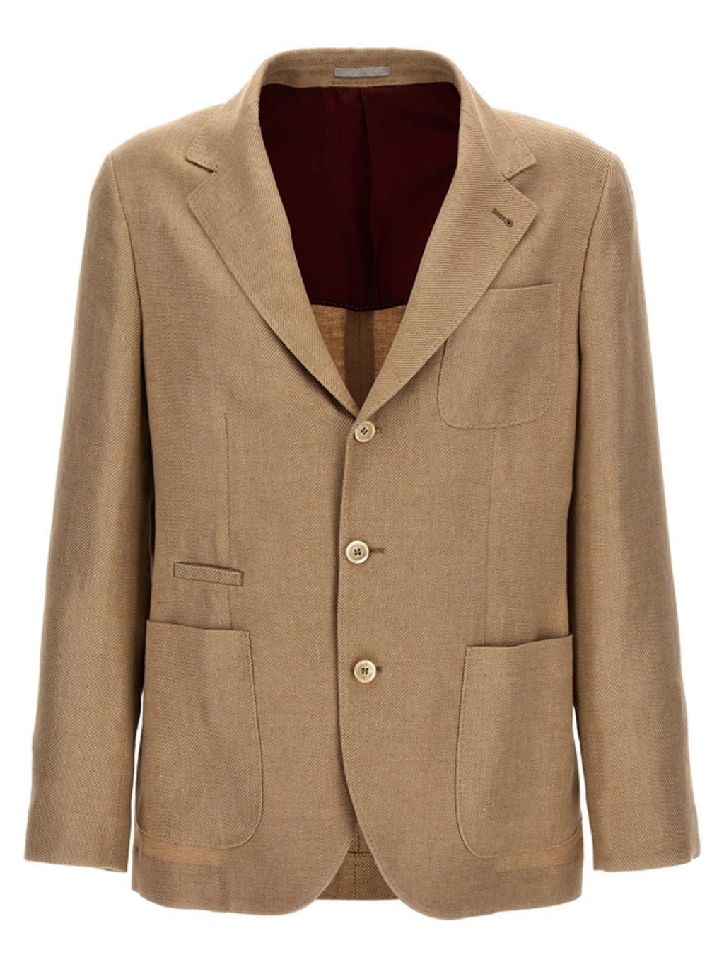 Single Breasted Tailored Blazer In Cream Product Image