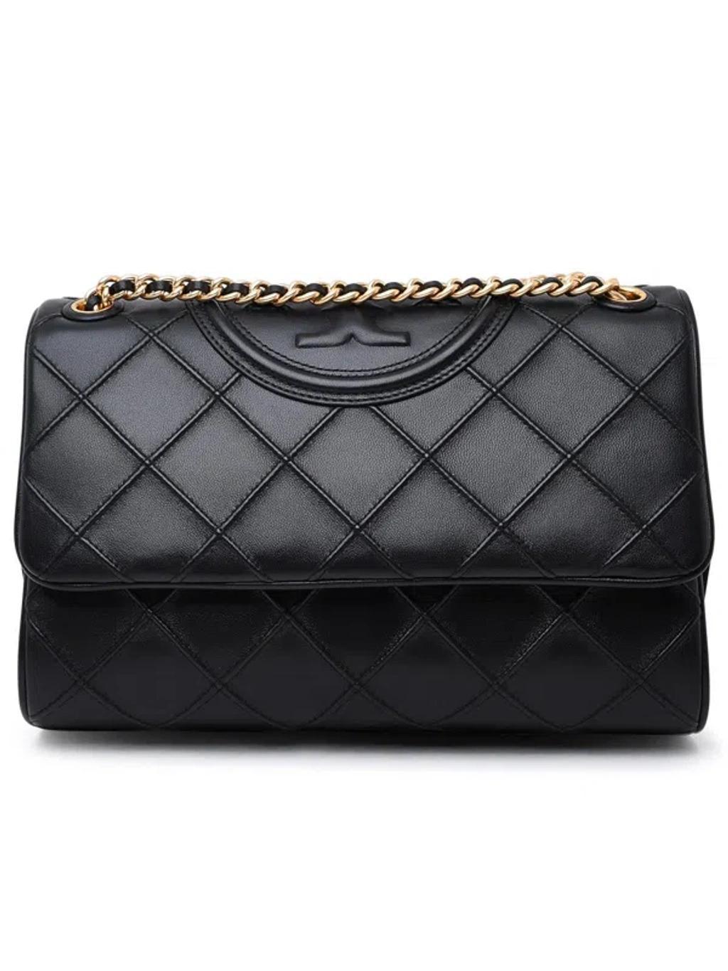 Black Leather Fleming Crossbody Bag Product Image