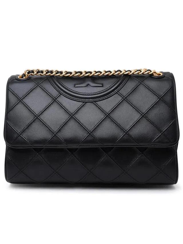 Black Leather Fleming Crossbody Bag Product Image