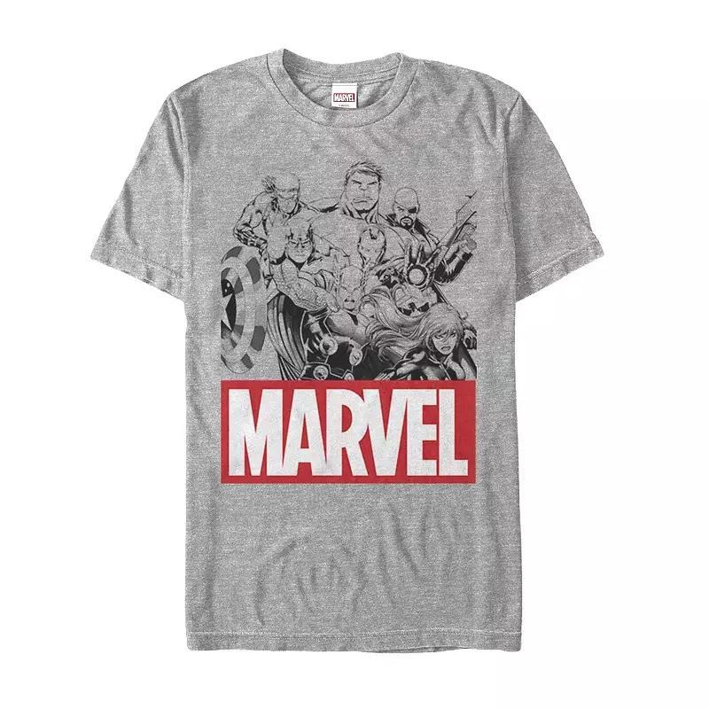 Mens Avengers Group Tee Athletic Grey Product Image