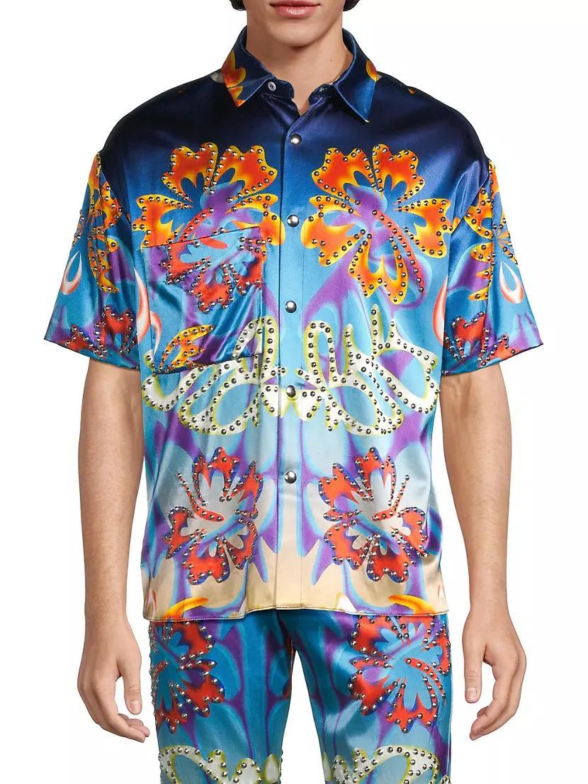 Hibiscus Satin Cotton-Blend Shirt Product Image