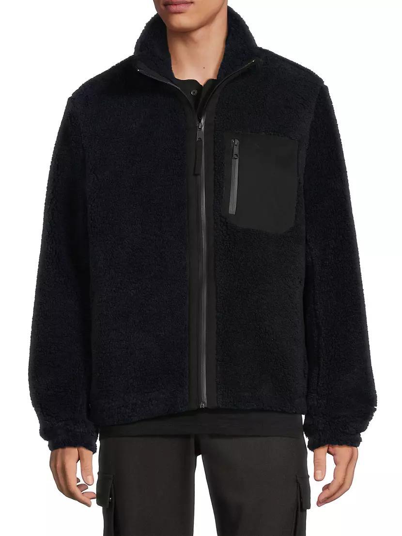 Faux-Sherpa Zip-Up Jacket Product Image