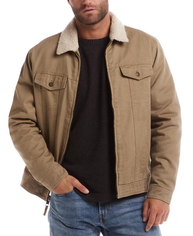 Weatherproof Vintage Mens Sherpa Lined Canvas Twill Trucker Jacket Product Image