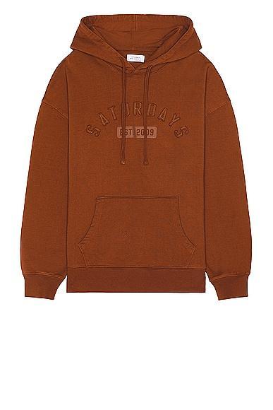 SATURDAYS NYC Warren Varsity Hoodie in Brown Product Image