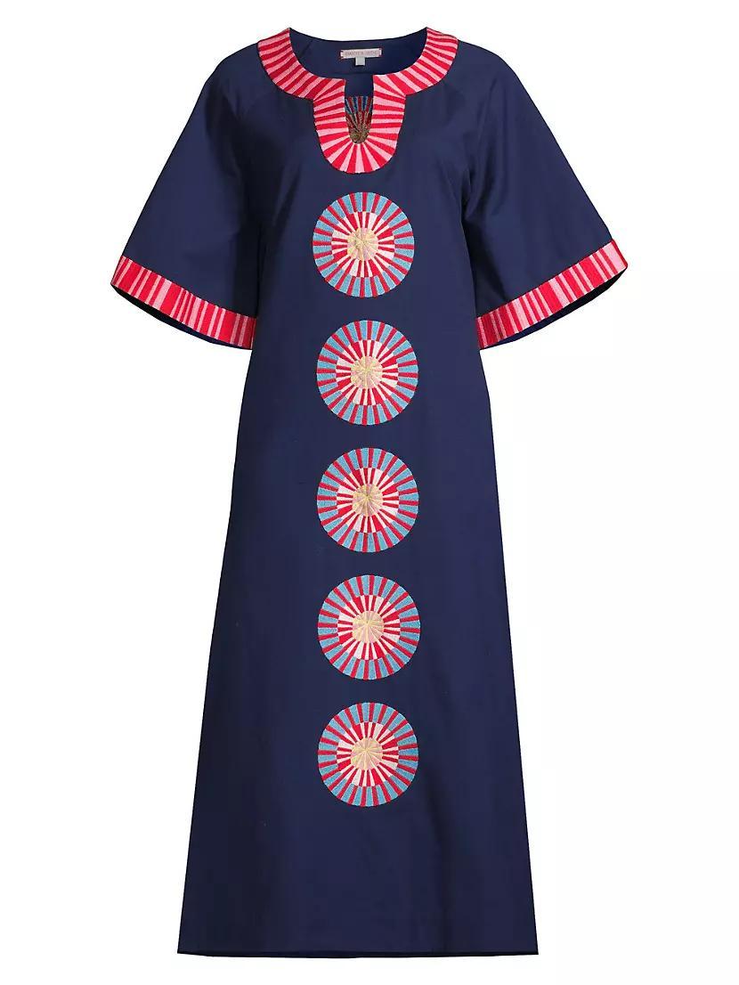 Geometric Cotton-Blend Maxi Caftan Product Image