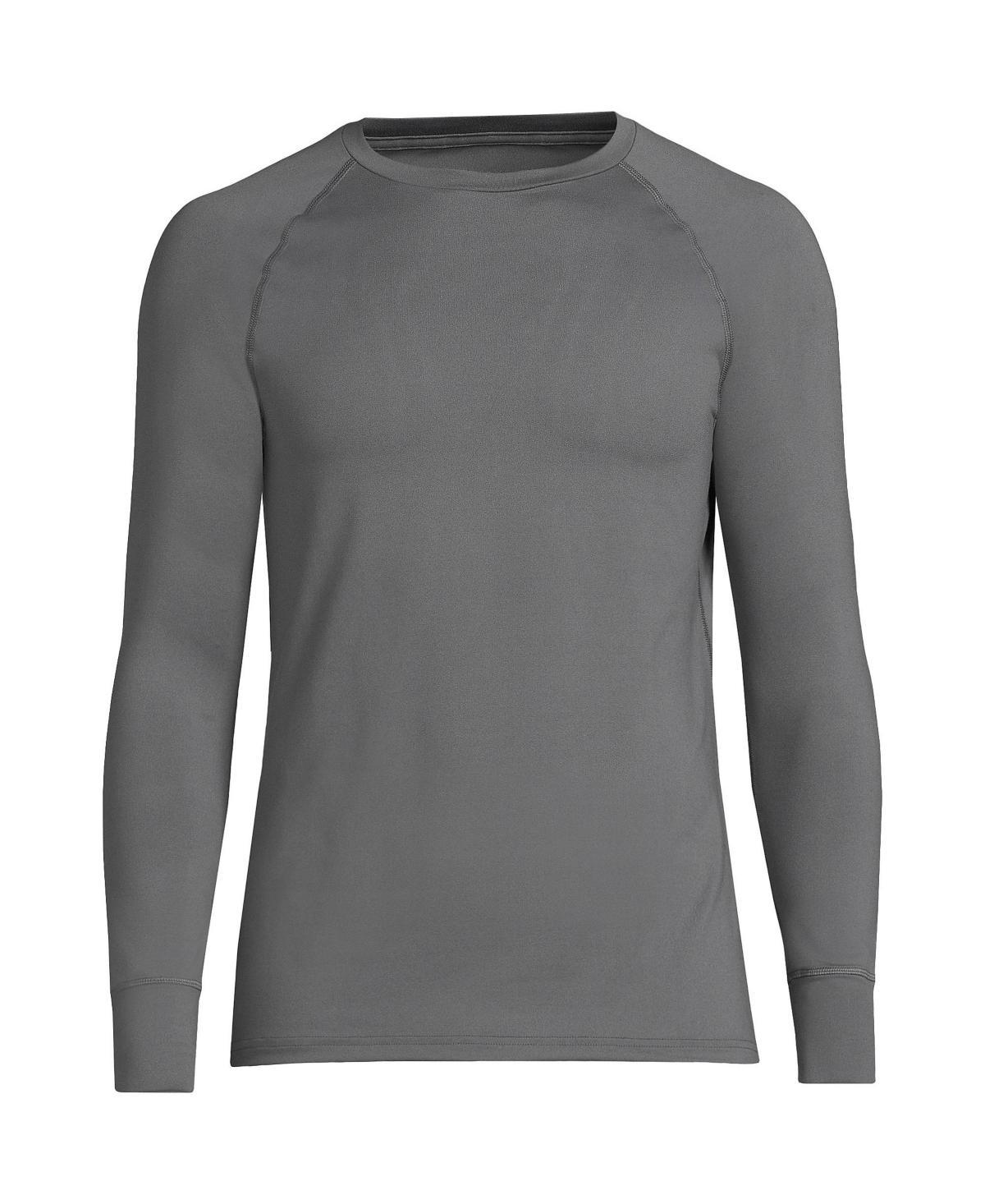 Mens Lands End Stretch Thermaskin Long Underwear Crewneck Base Layer Top Blue Snowflake Product Image