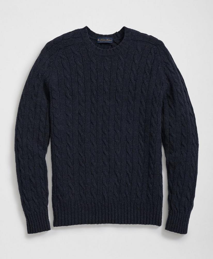 Cable Crewneck Sweater in Shetland Wool Product Image