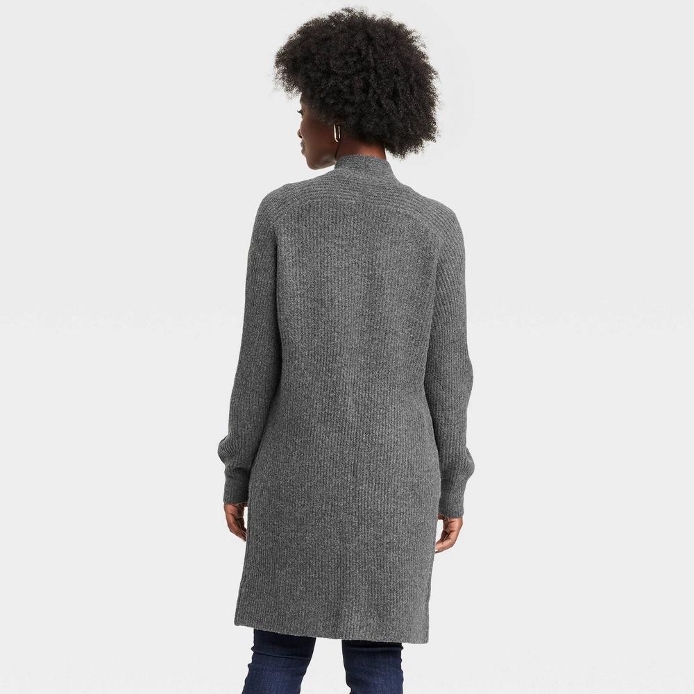 Women's Cozy Knit Cardigan - Universal Thread™ Dark Gray L Product Image