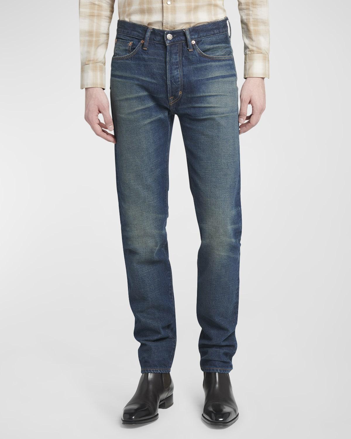 Mens Selvedge Denim Slim-Leg Jeans Product Image