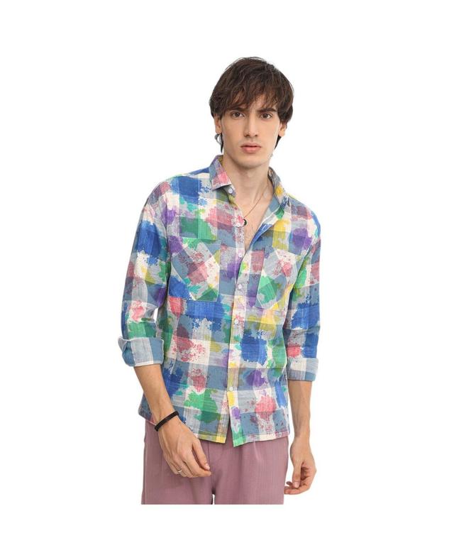 Campus Sutra Mens Tartan Plaid Shirt Product Image