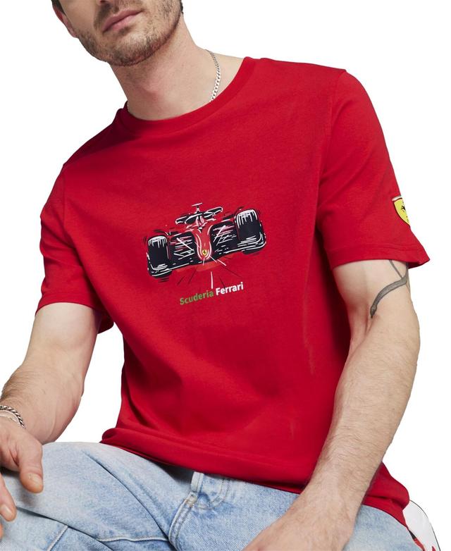 Puma Mens Scuderia Ferrari Regular-Fit Formula One Race Car Graphic T-Shirt Product Image