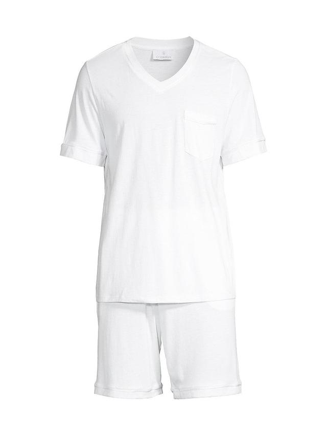 Mens 2-Piece Bella V-Neck T-Shirt & Shorts Pajama Set Product Image