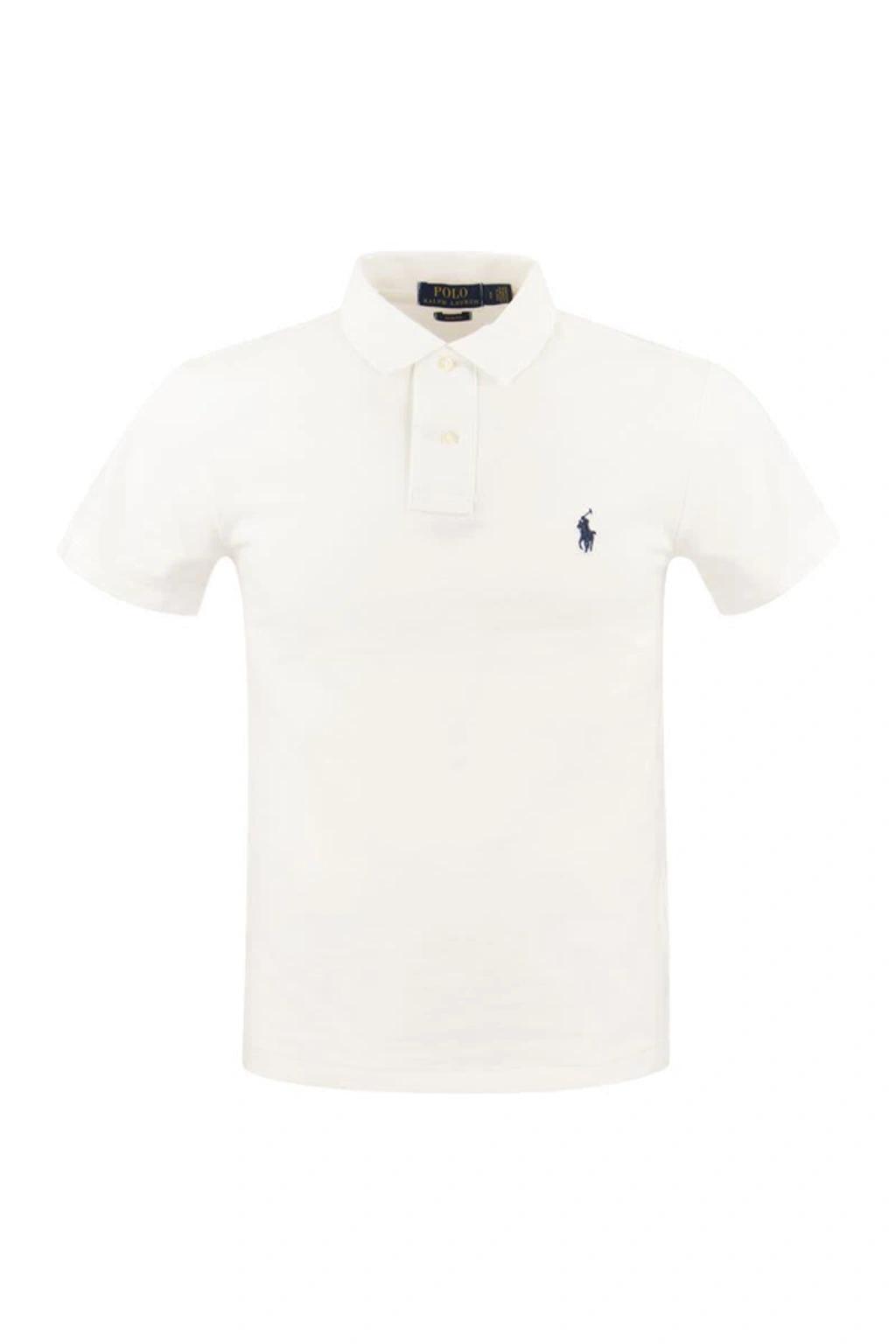 Slim Fit Pique Polo Shirt In White Product Image