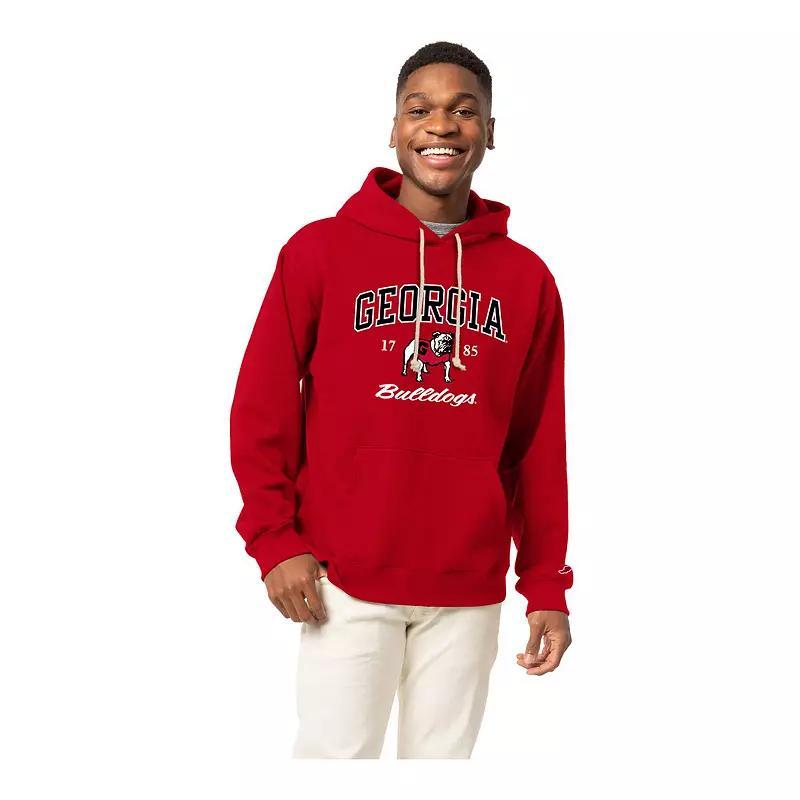 Mens League Collegiate Wear Georgia Bulldogs Arch Script Essential Fleece 2.0 Pullover Hoodie Product Image