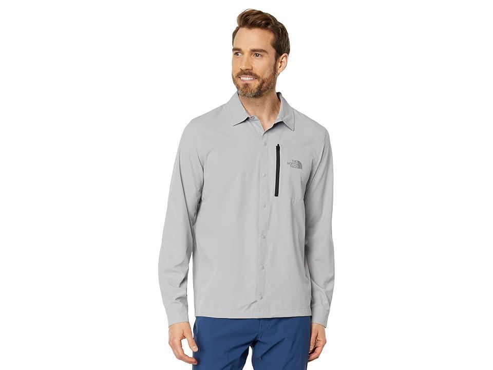 The North Face First Trail UPF Long Sleeve Shirt (Meld Grey) Men's Clothing Product Image